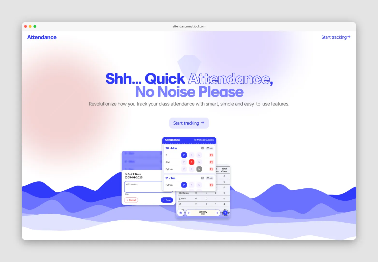Attendance Tracker Screenshot 1